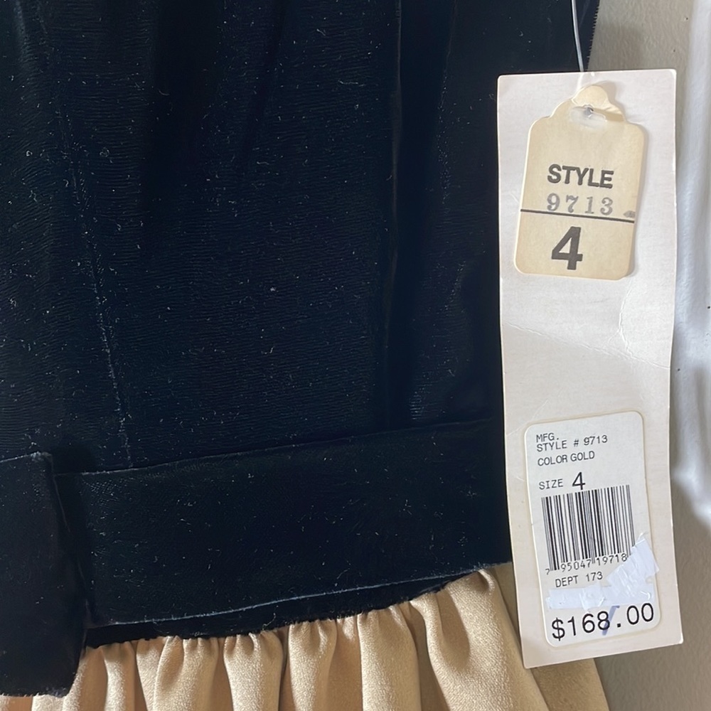 VTG Alex Evenings USA MADE Velvet & Satin Color Block Gown Maxi Dress. 4. NWT. - Picture 2 of 16